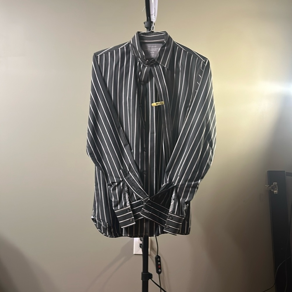 Black w/ white stripes dress shirt - Men’s - Medium - Fresh Dry Clean